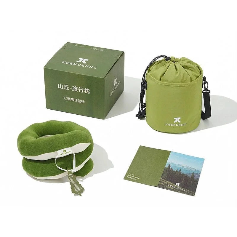 360 Degree Adjustable Portable Neck Pillow Multifunctional Travel Support Foldable Backpack Integrated Design Plane Train Car Vue