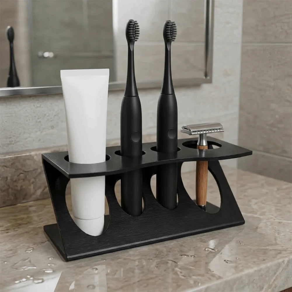 3D Printing Electric Toothbrush Holder Creative Stable Shaver Storage Rack Vertical 4 Holes Toothpaste Rack Vanity Organizer Vue