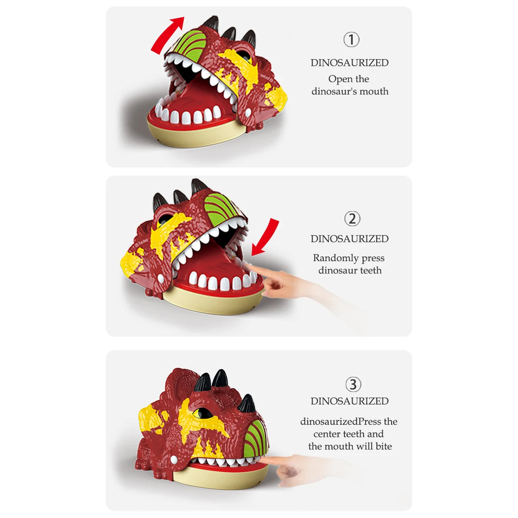 Dinosaur Teeth Toys, Biting Finger Dentist Games Tabletop Random Levels Simulation Model Triangular Dragon Double Crown Dragon Vue