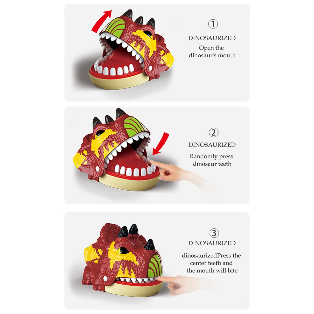 Dinosaur Teeth Toys, Biting Finger Dentist Games Tabletop Random Levels Simulation Model Triangular Dragon Double Crown Dragon Vue