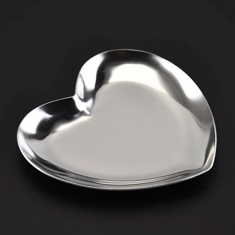 1Pc Metal Storage Tray Gold Gradient Jewelry Rhinestone Nail Art Tips Plate Heart Display Manicure Salon Tools Vue