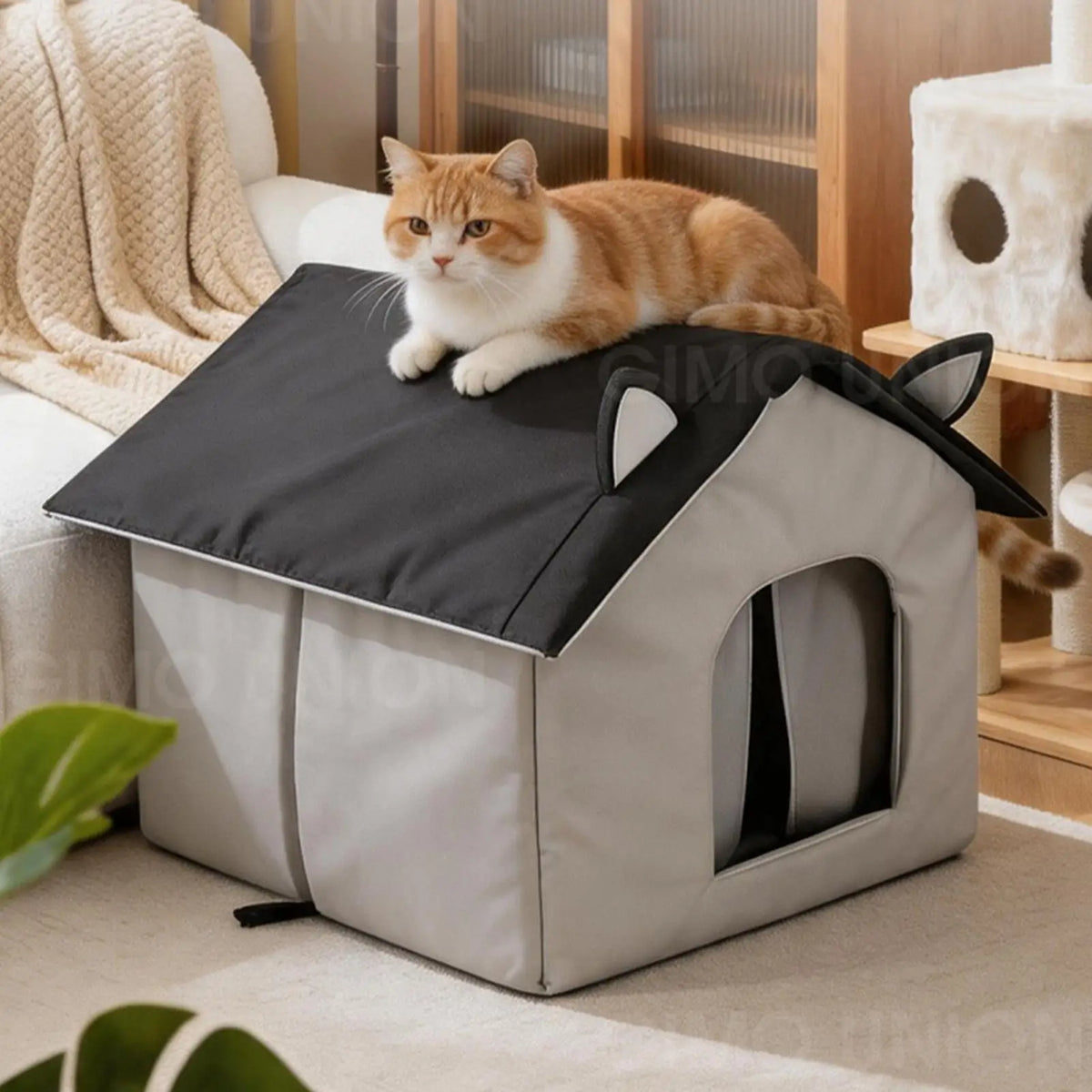 Cooling Cat House for Summer Waterproof Foldable Cave with 8 Ice Packs for Puppy Kitten Indoor Outdoor Sleeping Rest Hot Weather Vue