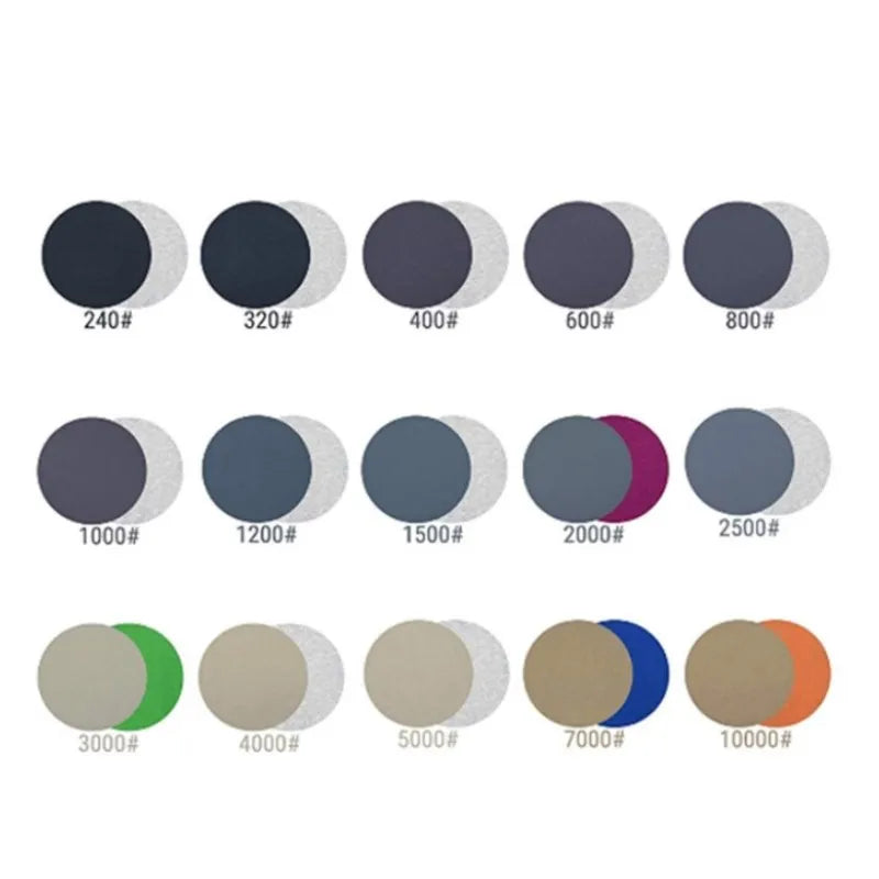3-Inch Hook & Loop Sanding Discs 10-Pack | Multi-Grit 1000–10000 Sanding Discs Set Vue