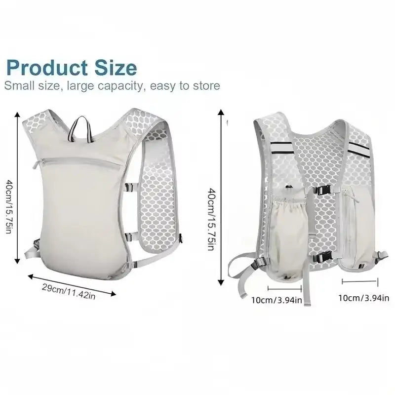Running Water Bottle Storage Vest Lightweight Reflective Hydration