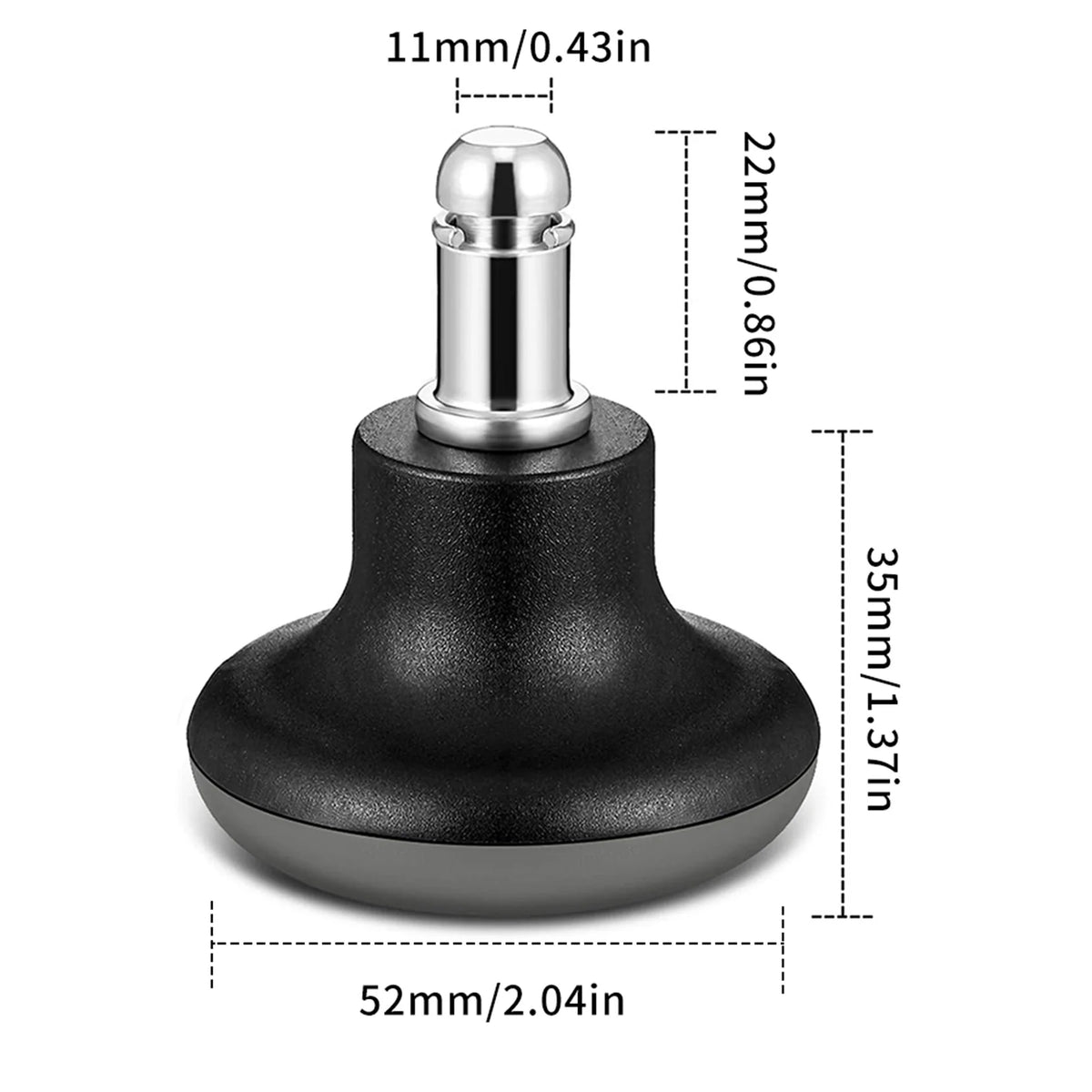 ABKW-10Pcs Bell Glides Replacement Office Chair Wheels Stopper Office Chair Swivel Caster Wheels, 2 Inch Stool Bell Glides Vue