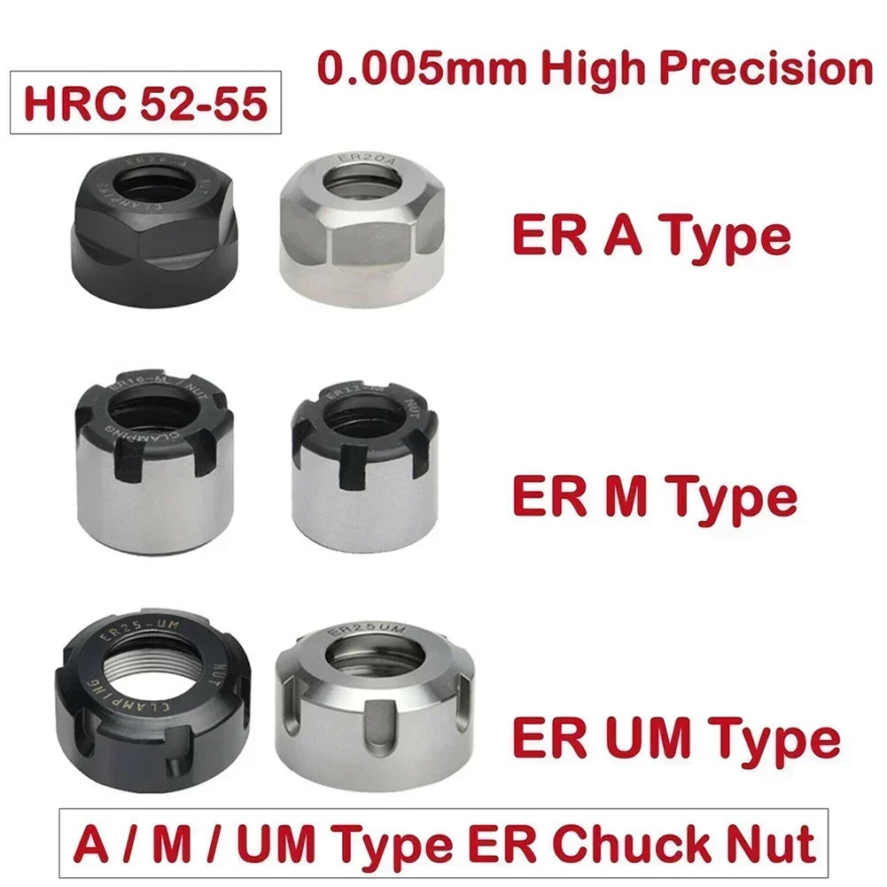 High Precision ER Collet Clamping Nut ER11 ER16 ER20 ER25 ER32 ER40 Collet Clamping Nut Vue