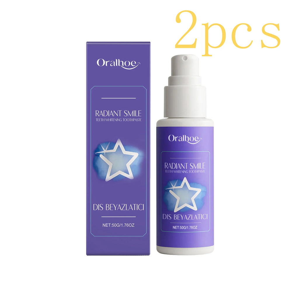Purple toothpaste, daily cleaning for yellow teeth, stains, tartar & bad breath, fresh breath oral care toothpaste. Vue 2pcs