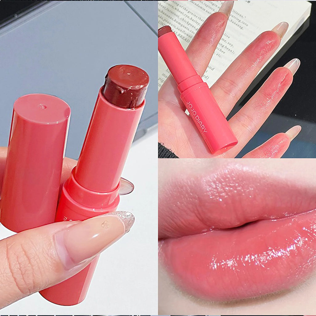 1Pc Pink Colored Lipsticks Waterproof Moisturizing Mirror Lipstick Lip Balm Natural Long-Lasting Makeup Valentine's Day Gift Vue