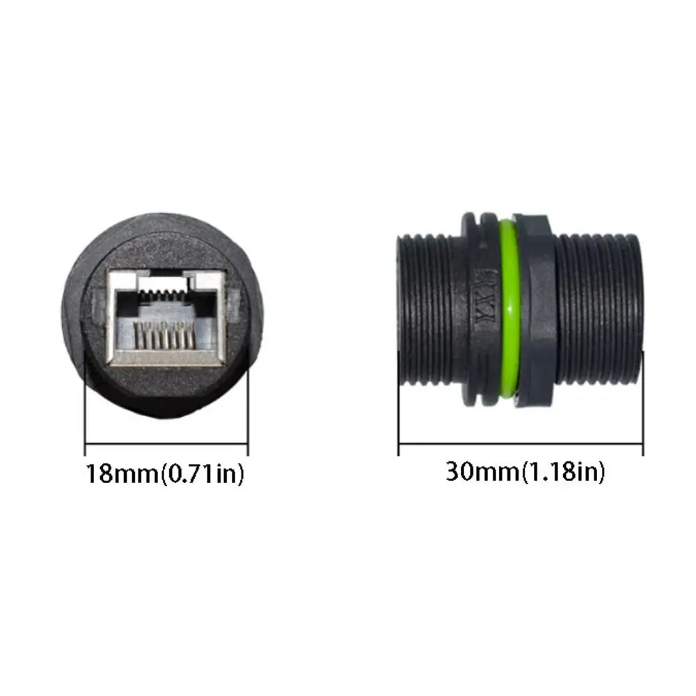 Female Socket IP68 Waterproof RJ45 Connector 8 Core Dual Size M20 M23 Network Extension Cable Shielded M20 Panel Mount Socket Vue