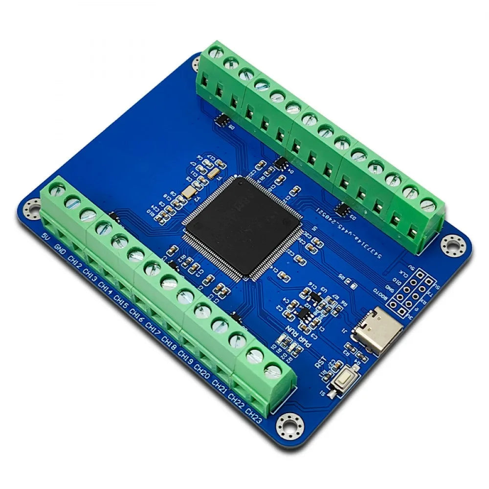 STM32F407ZET6 24 Channel 12 Bit AD Sampling Module Data Acquisition Type-C Interface 0-3V Input Vue
