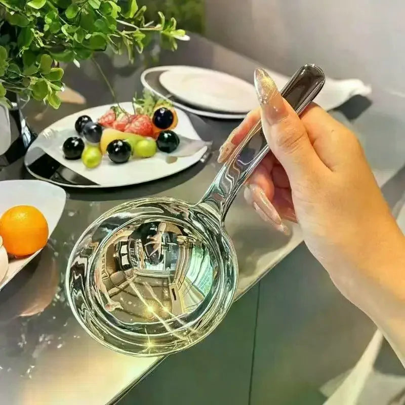 201 Stainless Steel Deepen Tablespoons Soup Ladle Short Handle Large Ramen Bouillon Spoon Kitchen Tableware Cooking Utensils Vue