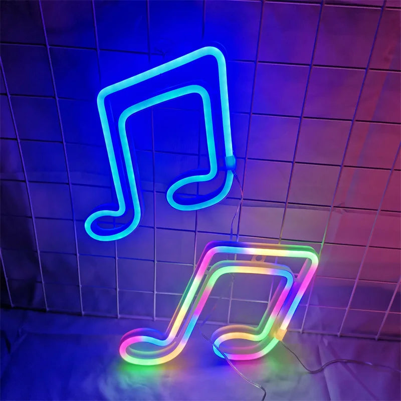 LED Musical Note Neon Light Festival Atmosphere Decoration Neon Lamp Glowing For KTV Bar Party Bedroom Wall Decor Adult Gift Vue