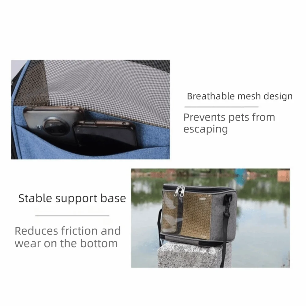 Breathable Mesh Pet Travel Bag Portable Large Capacity Pet Carrier Adjustable Straps Clear Window Hamster Carrying Bag Travel Vue