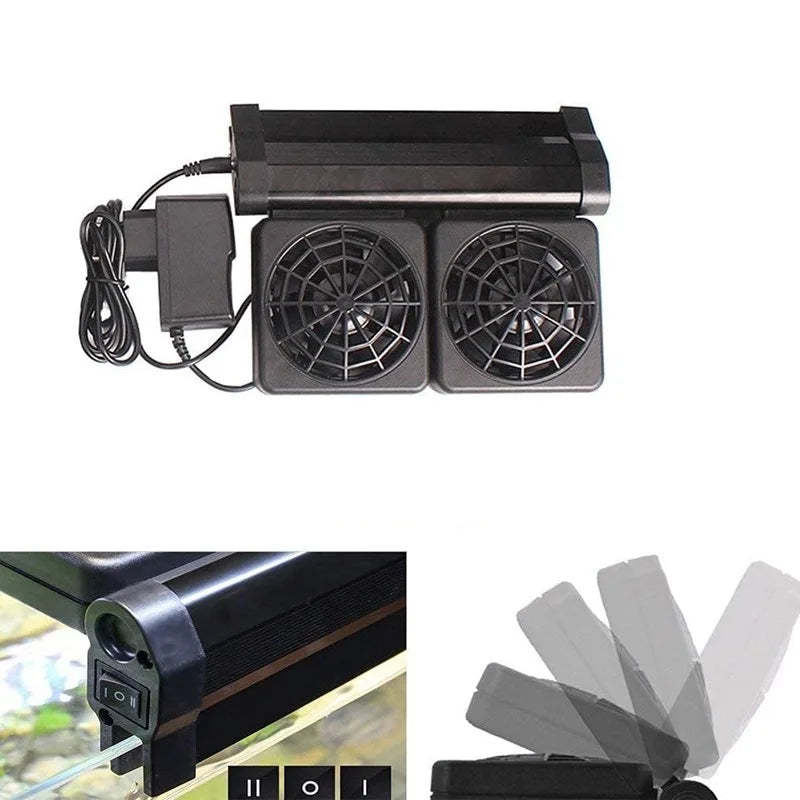 1/2/3/4 Aquarium Fans Chillers Water Temperature Control Fish Tank Cooling Fan System for Salt Fresh Water Marine Tank Pond Vue