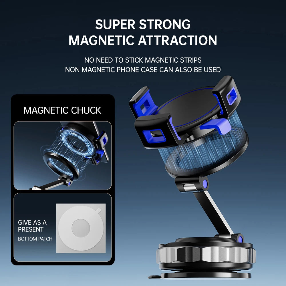 Car Phone Magnetic Stand Mechanical Vacuum nano adhesive Suction Cup Rotate 360° Magnetic Adsorption Bracket Vue