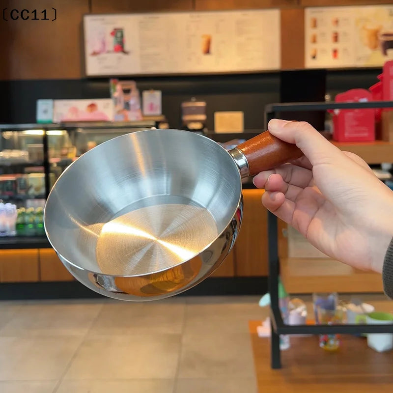 Stainless Steel Noodle Pot One Person High-end Look Wood Finish