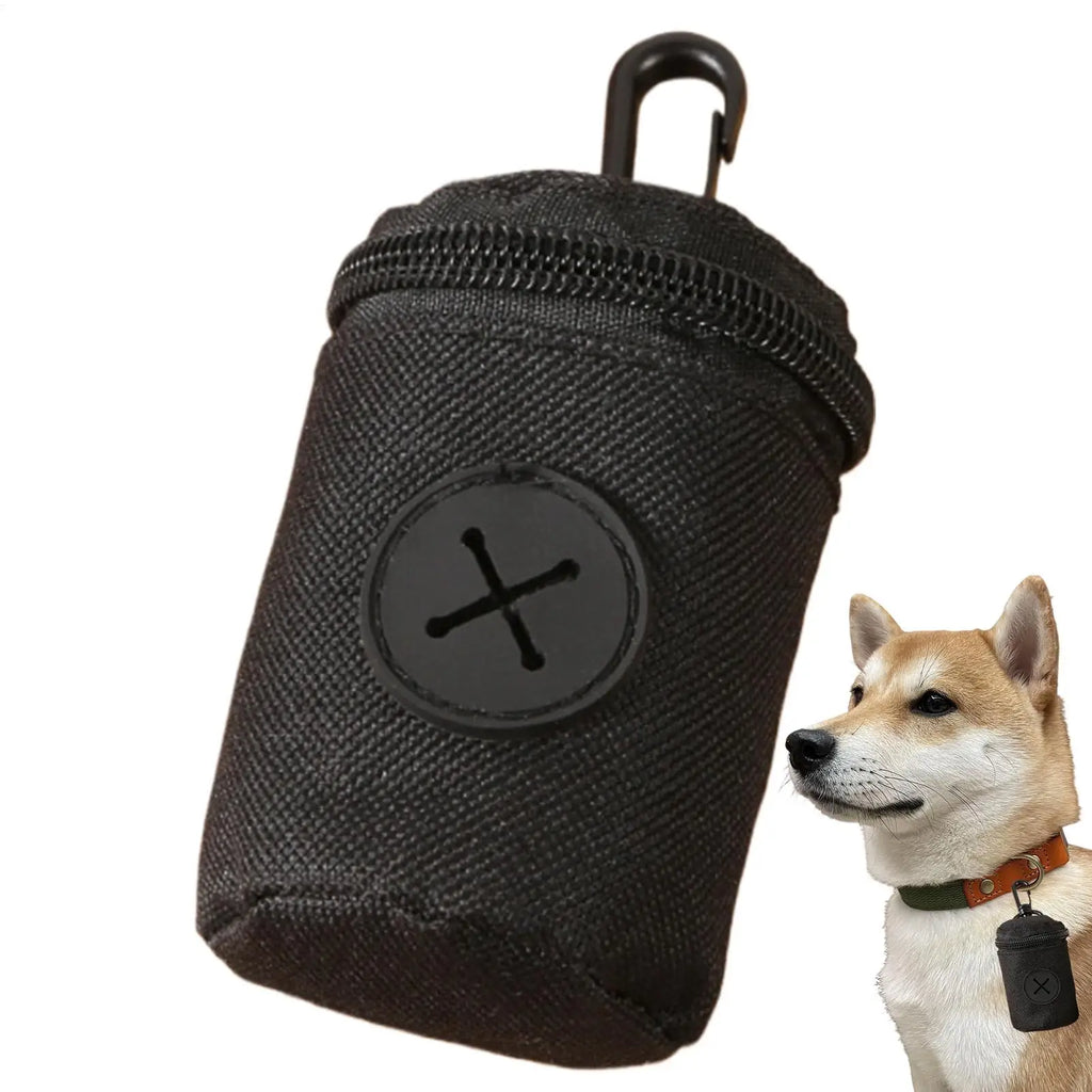 Dog Poop Bag Carrier with Clip Zipper Portable Waste Bag Holder for Small Medium Large Dogs Puppy Durable Keychain Loop Vue