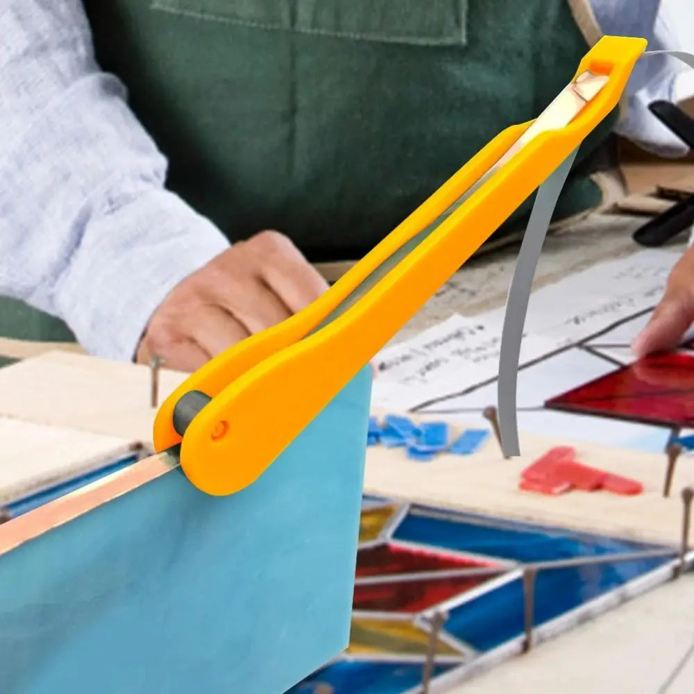 Plastic Tained Glass Hand Foiler Sturdy Durable Manual Foiling Tool Guide Groove Smooth The Edges Hand Foiler Introductory Tool Vue