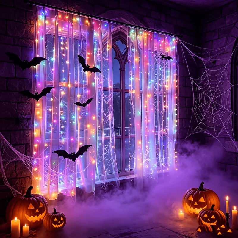 LED Curtain Lights Battery Powered - Waterproof Window String Light for Party Bedroom Porch Decoration Vue