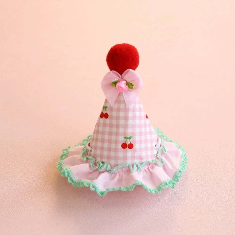 Red Polka Dot Cute Cat Dog Birthday Hat Set Adjustable Colorful Pet Cap Bow Tie Bow Pet Dress Up Set Pet Accessories Vue