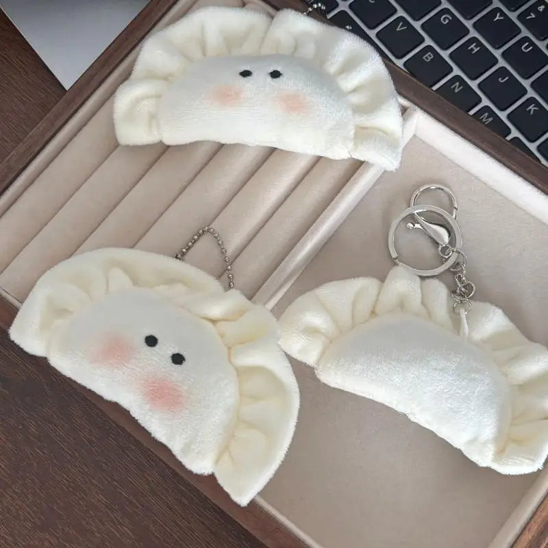 New Cute Plush Dumpling Pendant Keychain Soft Stuffed Keyrings For Boy Girl For Bag Decorations Plush Toys Student Accessories Vue