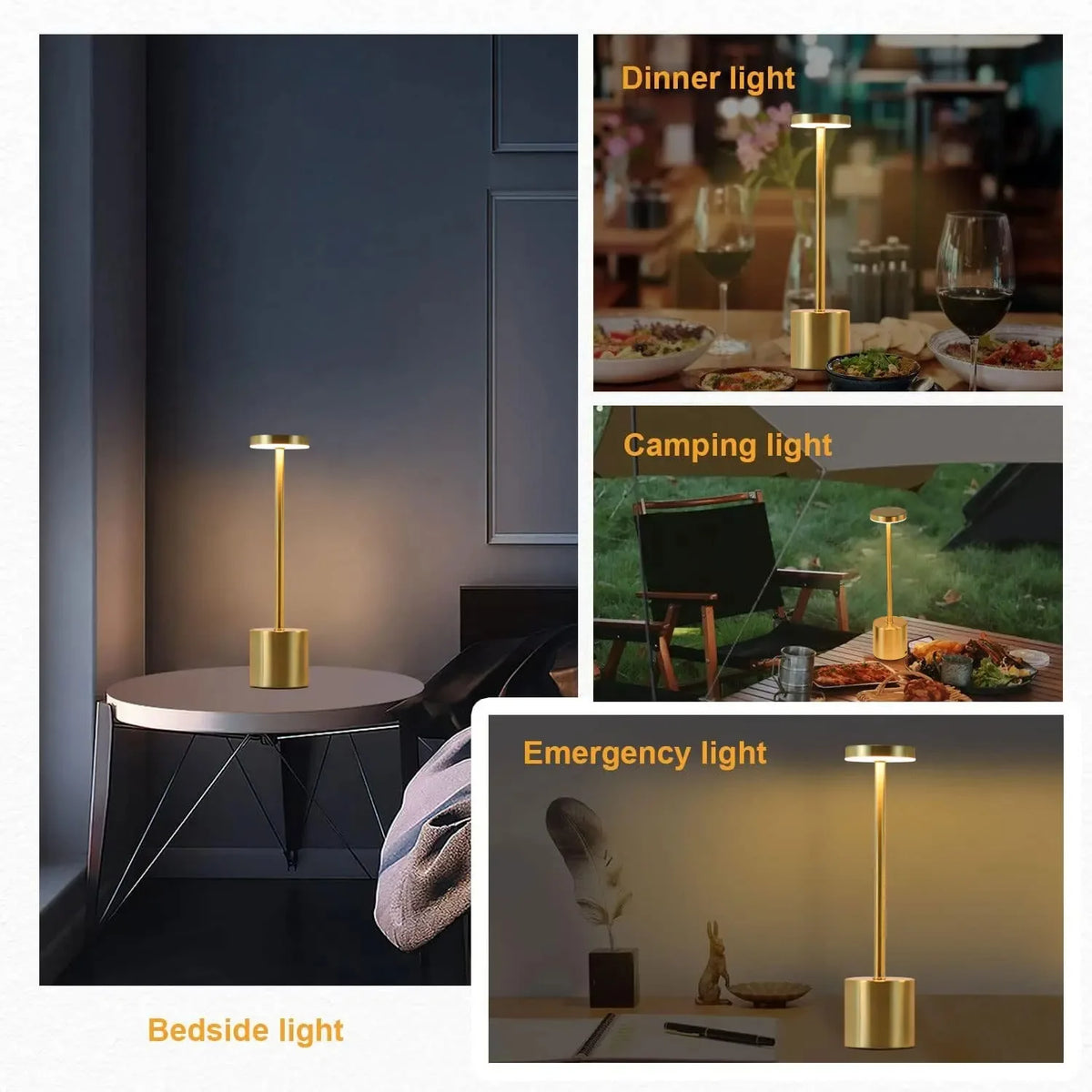 USB Metal Rechargeable Desk Writing Lamp Room LED Bedside Decorative Table Lamp Restaurant Bar Desktop Mood Lighting Night Light Vue