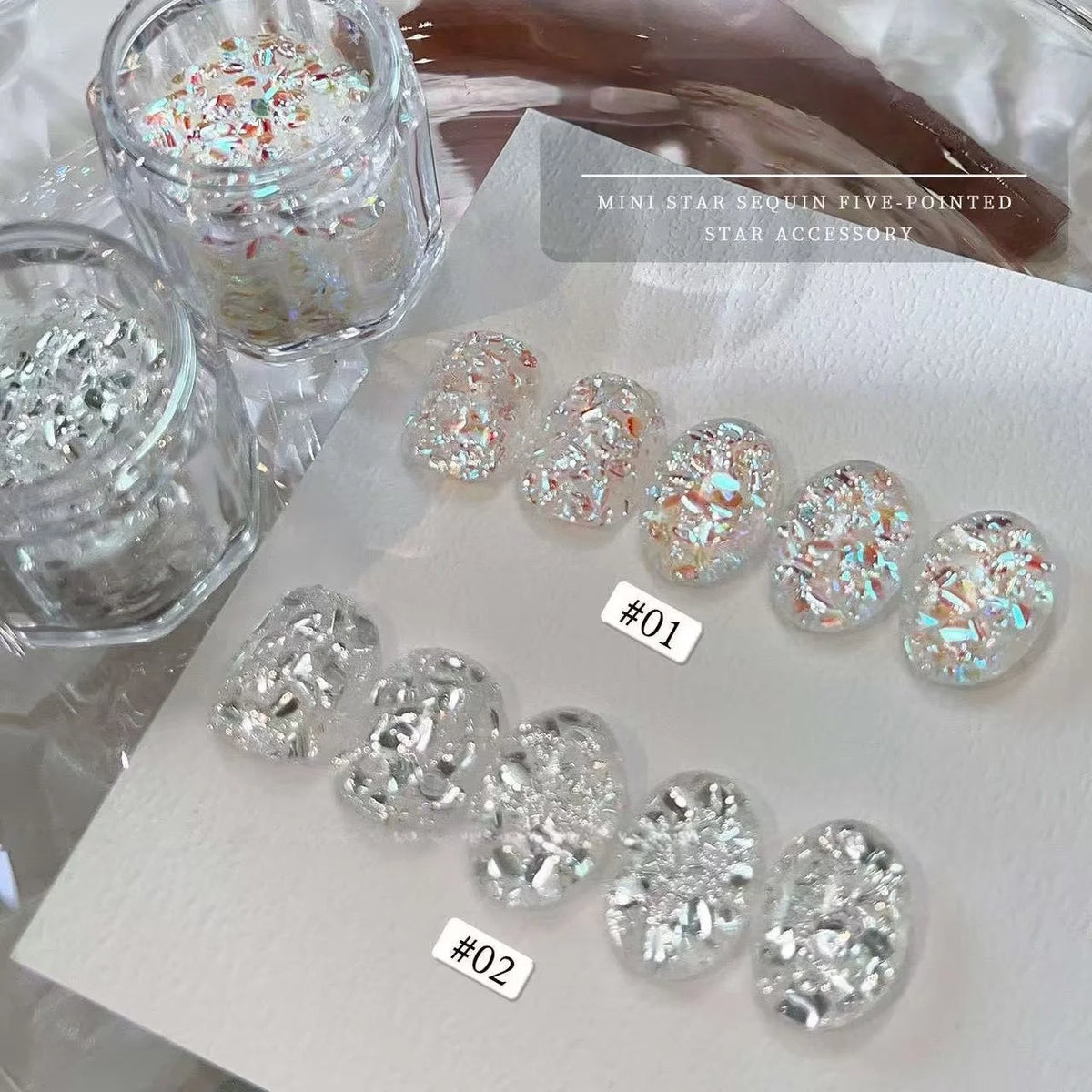 Blinking Flashlight Glitter Powder Diamond Nail Accessories Brightening Nail Glitter Nail Decorations Vue