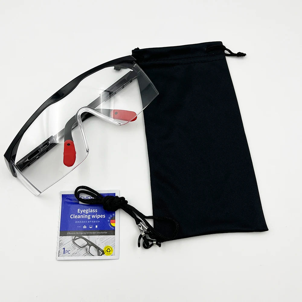 Anti Fog Safety Glasses Over Eyeglasses Ansi Z87 Clear Safety Goggles HD Lens Rubber Leg Eye Protection for Industrial Lab Work Vue
