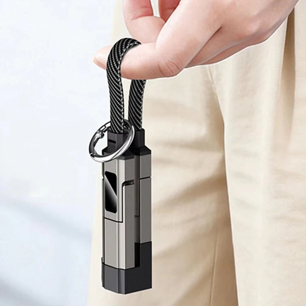 4-in-1 Keychain Charging Cable LED Digital Display 65W Super Fast Charging Braided Zinc Alloy Multi Charger Cord Vue