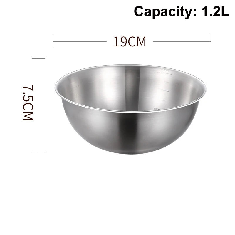 Stainless Steel Bowl Scale Cooking Baking Food Storage Large Capacity Vue 19cm
