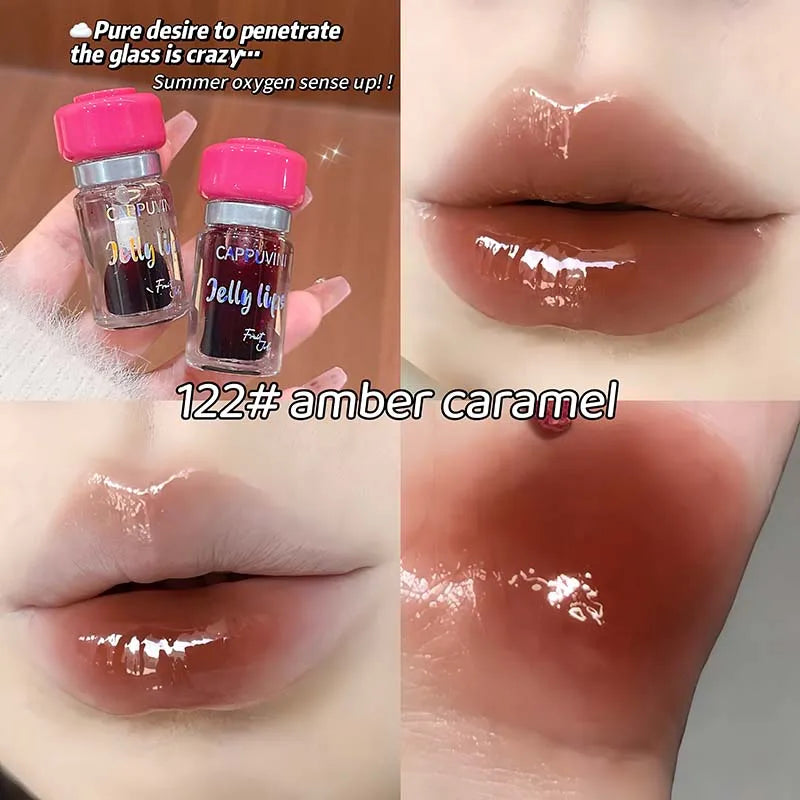 5Color Fruity Lip Tint Water Gloss Clear Tint Moisturizing Waterproof Liquid Lipstick Non-Stick High Pigment Long-Lasting Colors Vue 122