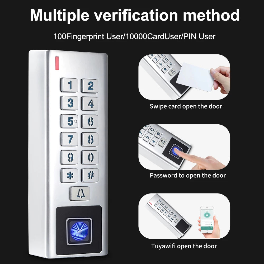 RFID Tuya APP Fingerprint Access Control System Door Bell Lock Keyboard Electronic Wifi Gate Opener Keypad Magnetic Biometric Vue