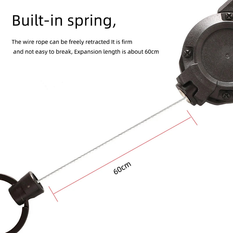 1/3Pcs Automatic Retractable Wire Rope Antitheft Easy-to-pull Buckle Rope Elastic Keychain Sporty Retractable Key Ring Anti Lost Vue