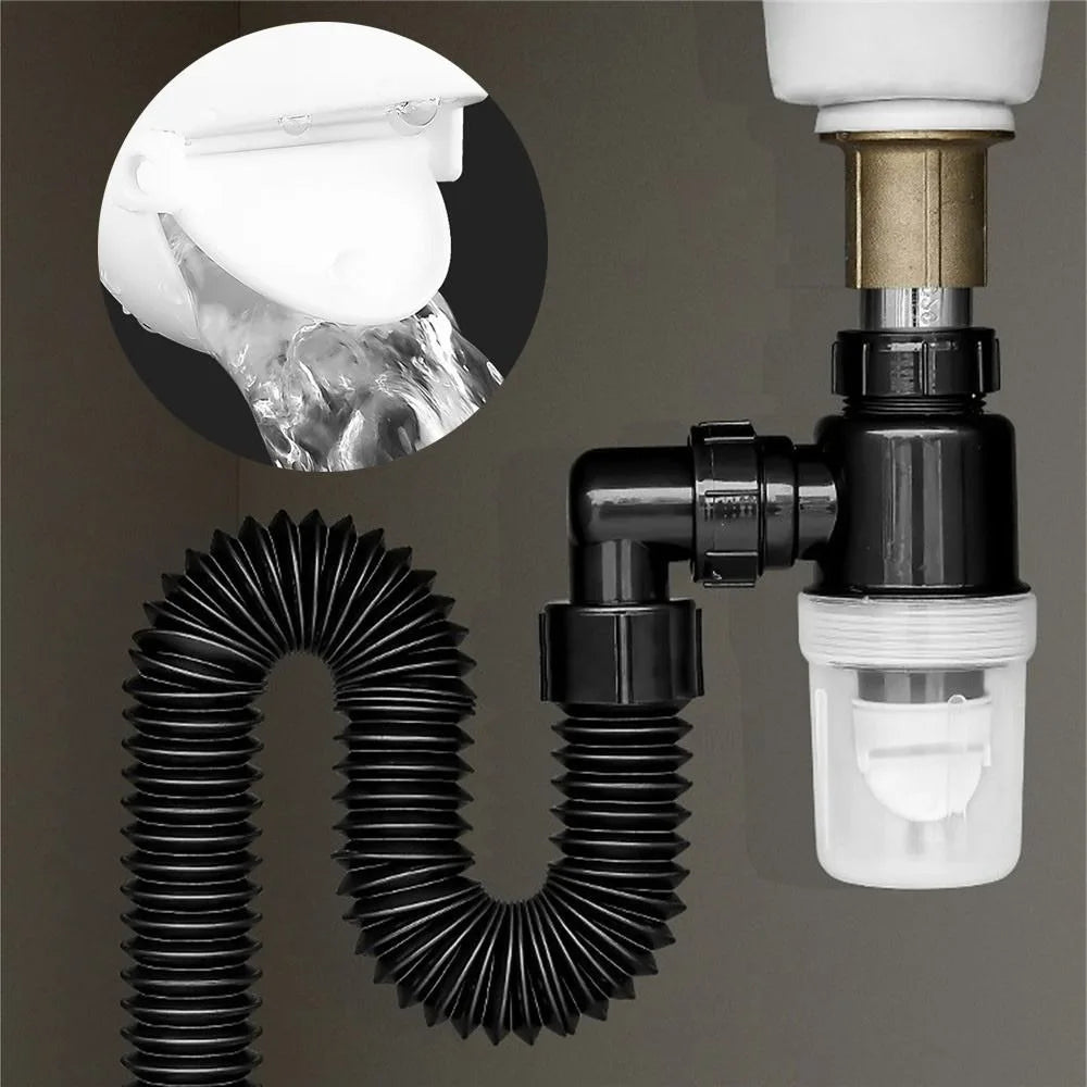 Flexible Universal Anti-blocking Anti-Odor Deodorant Kitchen Bathroom Accessories Sewer Pipe Sink Drain Pipe Sink Hose Plumbing Vue