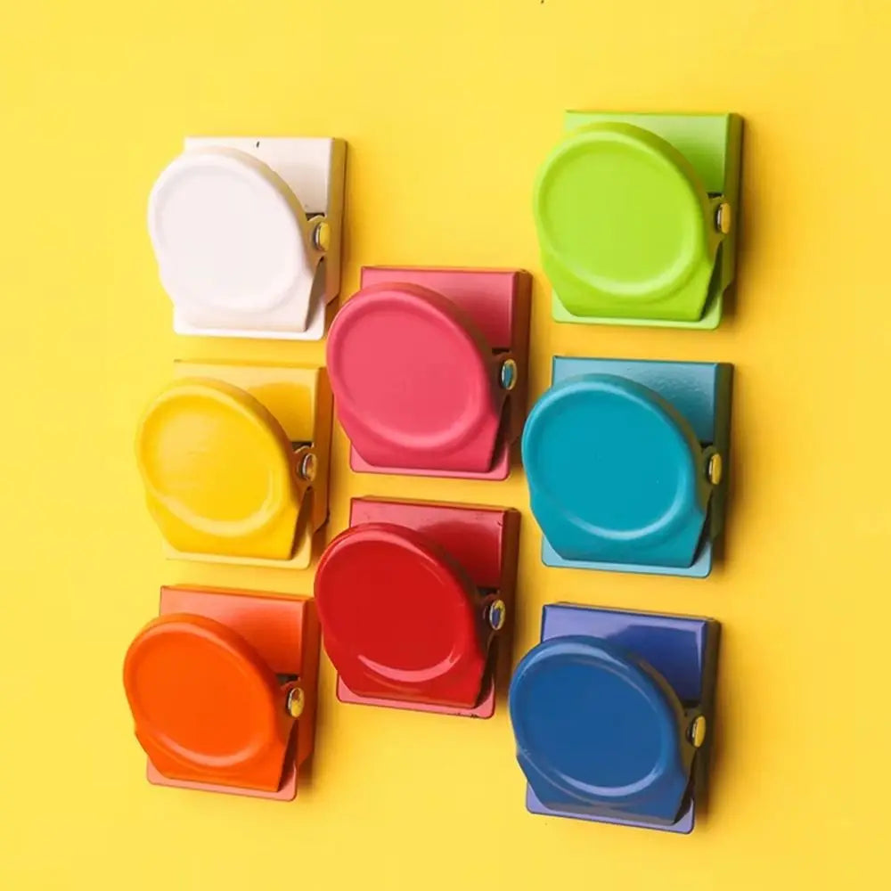 10PCS Practical Metal Magnetic Paper Clip Colorful Round/Square Mini Magnet Clamp Decorative File Organizers Fridge Vue