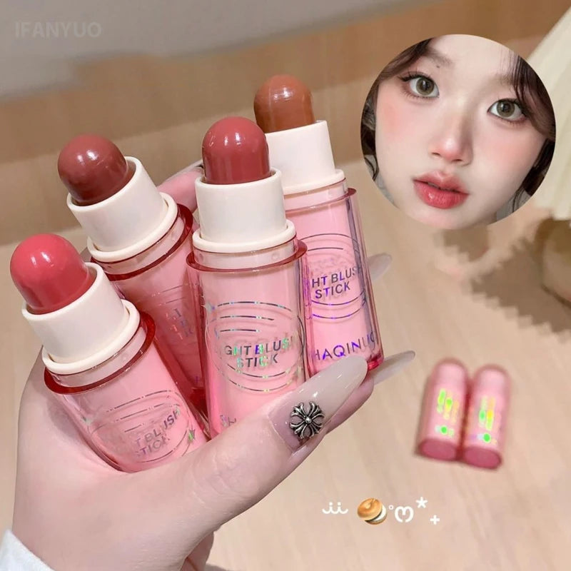 Lightweight Blush Stick Multi Functional Waterproof Long Lasting Easy Color Nude Pink Brown Blusher Cosmetics Bar Korean Makeup Vue