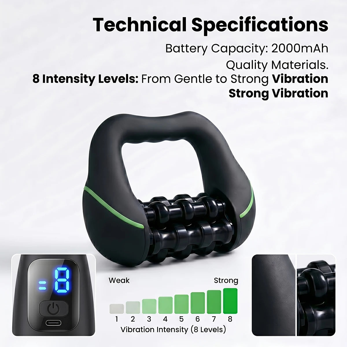 Electric Rolling Percussive Massager | 8-Speed Rechargeable Percussive Massager Vue