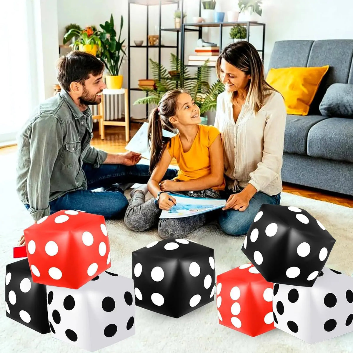 1-10pcs PVC Inflatable Dice for Bar Party Annual Meeting Interactive Game Giant Foam Numbered Cube for Adults Entertainment Vue