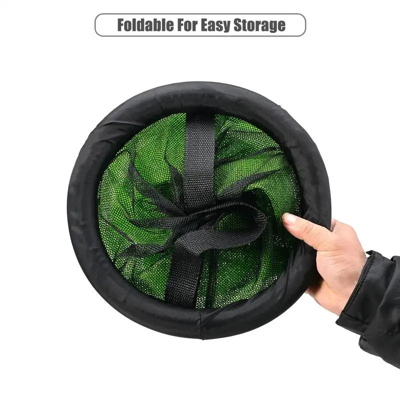 Fish Basket Fishing Net Foldable Portable Dip Net Fish Cage Wire Fishing Pot Prawn Hand Trap Fishing Network Fishing Accessories Vue