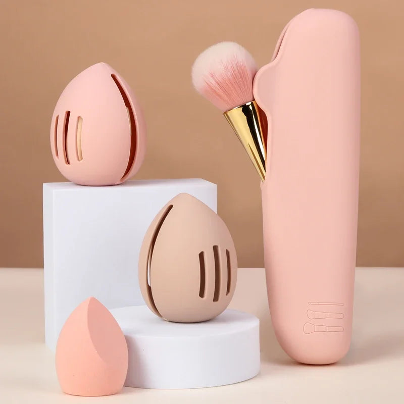 Eco-Friendly Silicone Makeup Sponge Holder | Multi-Hole Ventilated Storage Case for /Cosmetic Puffs - Travel Vue