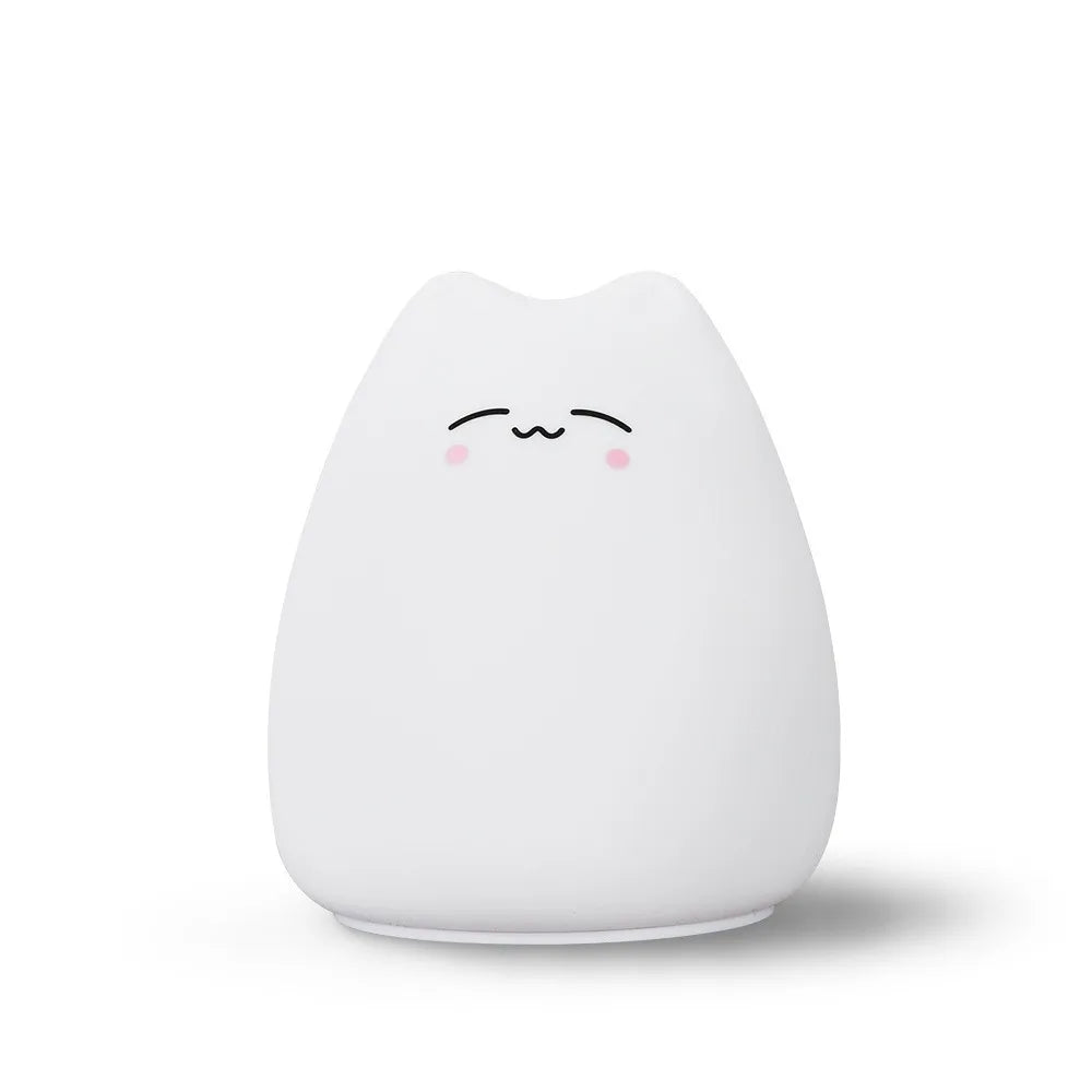LED Colorful Cat Silicone Light Night Lamp Touch Sensor LED Colorful Night Light Animal Cat Ambient Lighting Indoor Sensor Lamp Vue Style B