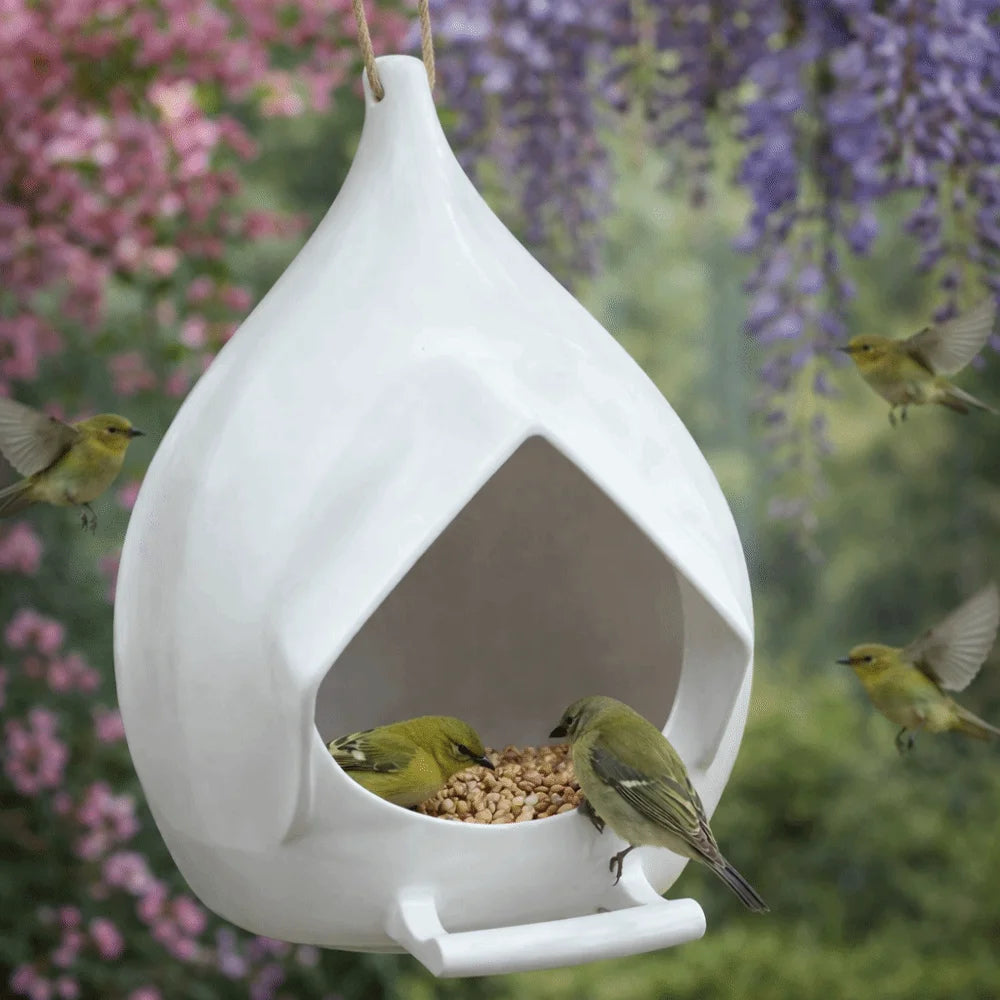 Creative Waterproof Hanging Bird Feeder Rainproof with Stand Bird Feeding Dispenser Large Capacity Hummingbird Feeder Outdoor Vue