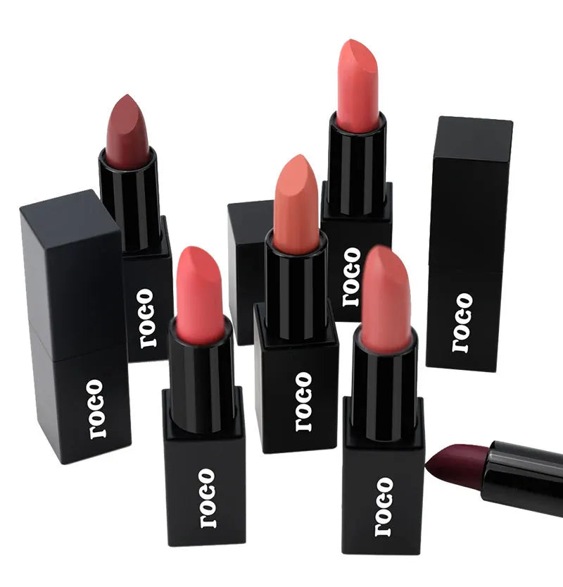 Custom Logo Lipstick Lip Tint Matte Long Lasting Waterproof Velvet Non-stick Cup Lip Glaze Makeup Cosmetics Wholesale Bulk Vue black square 10pcs with logo