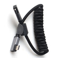 Hot-Type C Double Elbow Metal Head Nylon Spring Data Cable For Electrical Vue Black