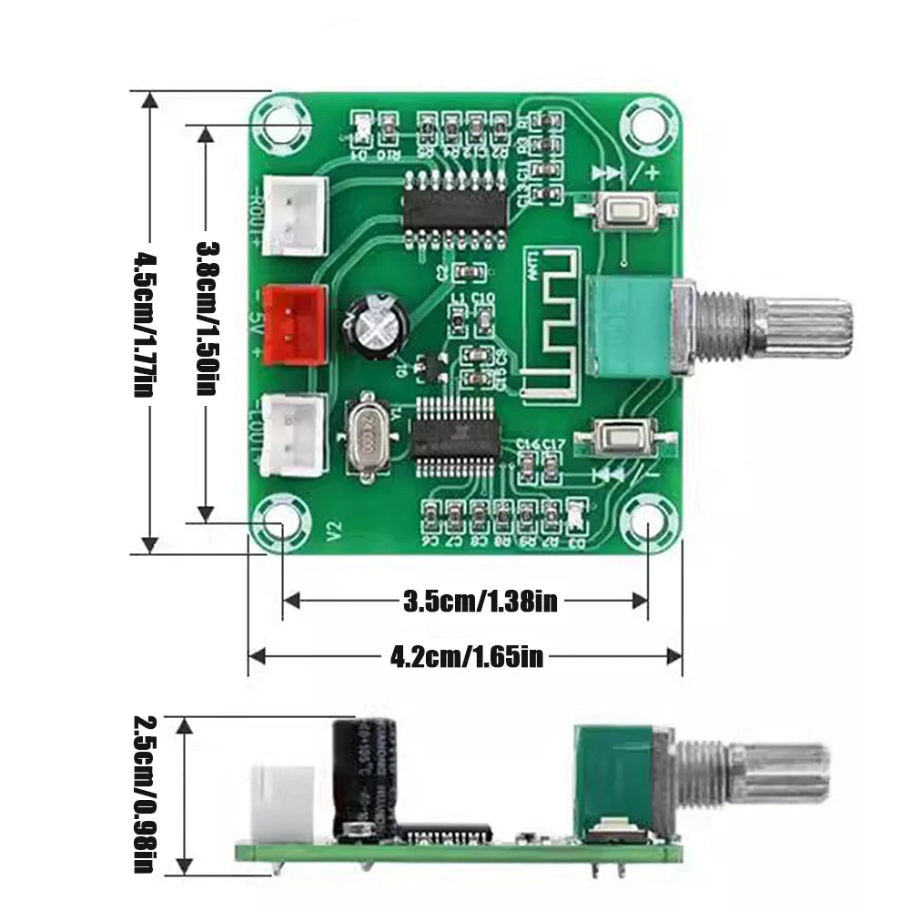 PAM8403 DIY Wireless Speaker Amplifier Board Ultra Clear Bluetooth-compatible 5.0 Stereo Amplifier Board 2 Channel Vue
