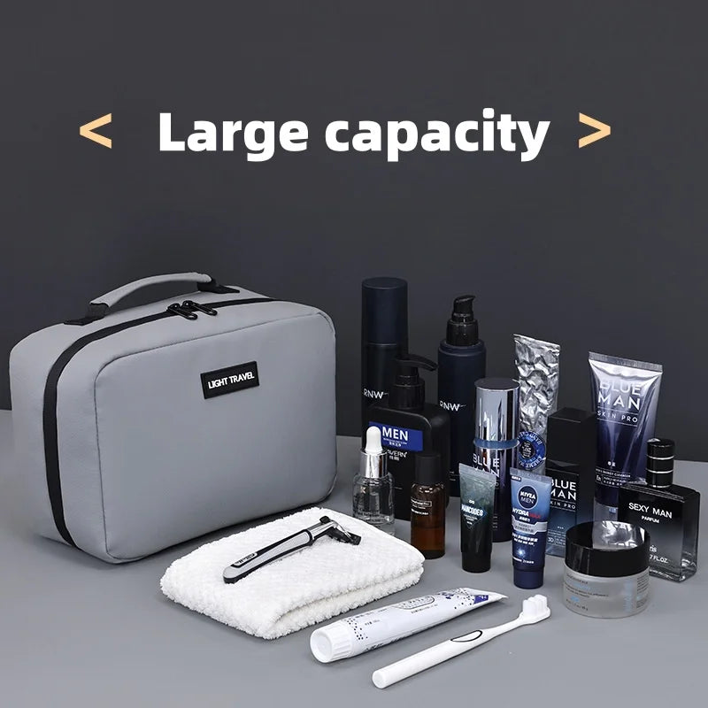 Men's Double Open Makeup Storage Bag Portable Zipper Closure Makeup And Beauty Bag Business Travel Toiletries Organizer Bags Vue