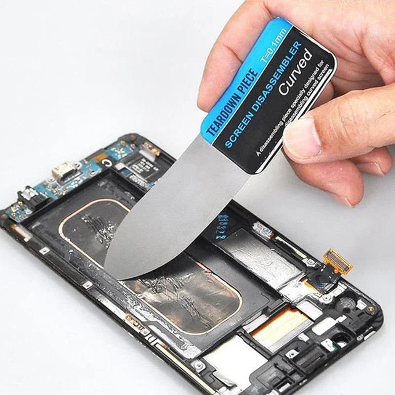 1 Piece Mobile Phone Curved LCD Screen Spudger Opening Pry Card Tools Ultra Thin Flexible Mobile Phone Disassemble Steel Metal Vue