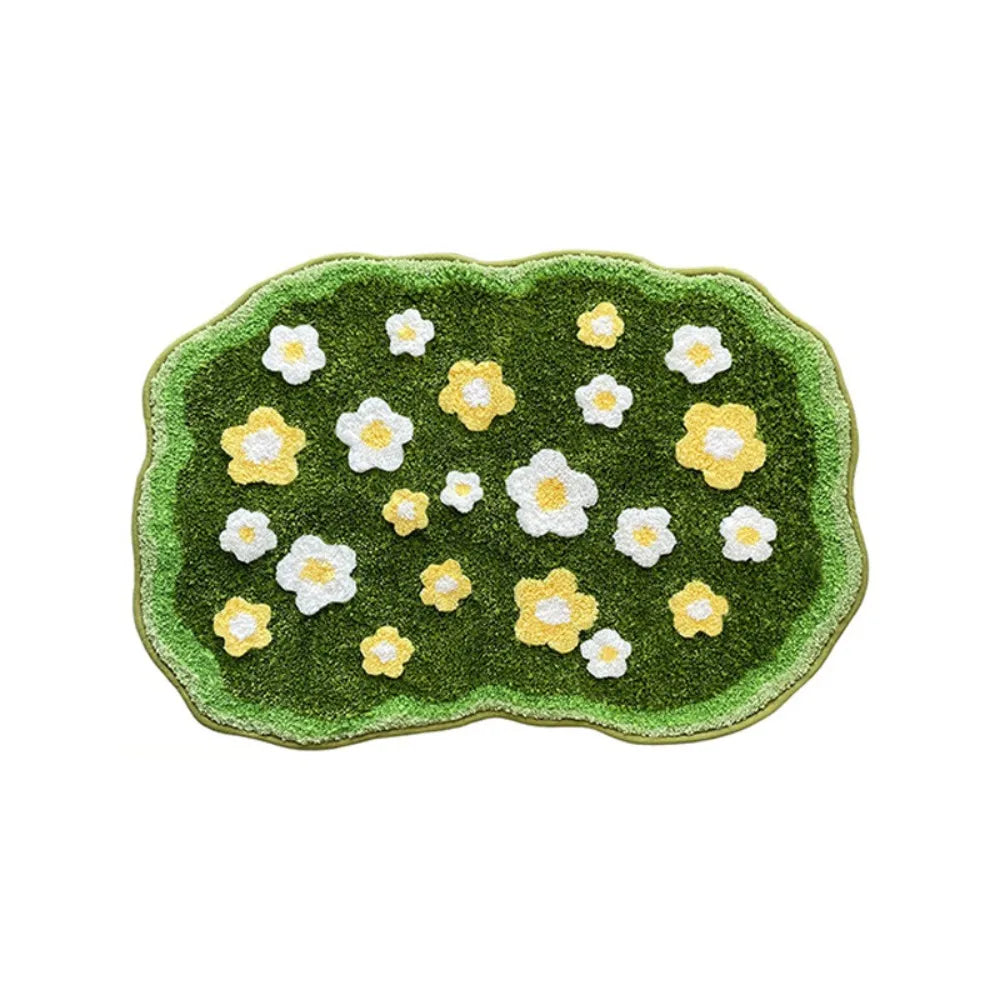 Decorative Absorbent Simulated Moss Bath Mat Non Slip Soft Moss Rug Thickened Cashmere-like Bedside Small Carpet Bathroom Vue Style B 19.69x31.50 in