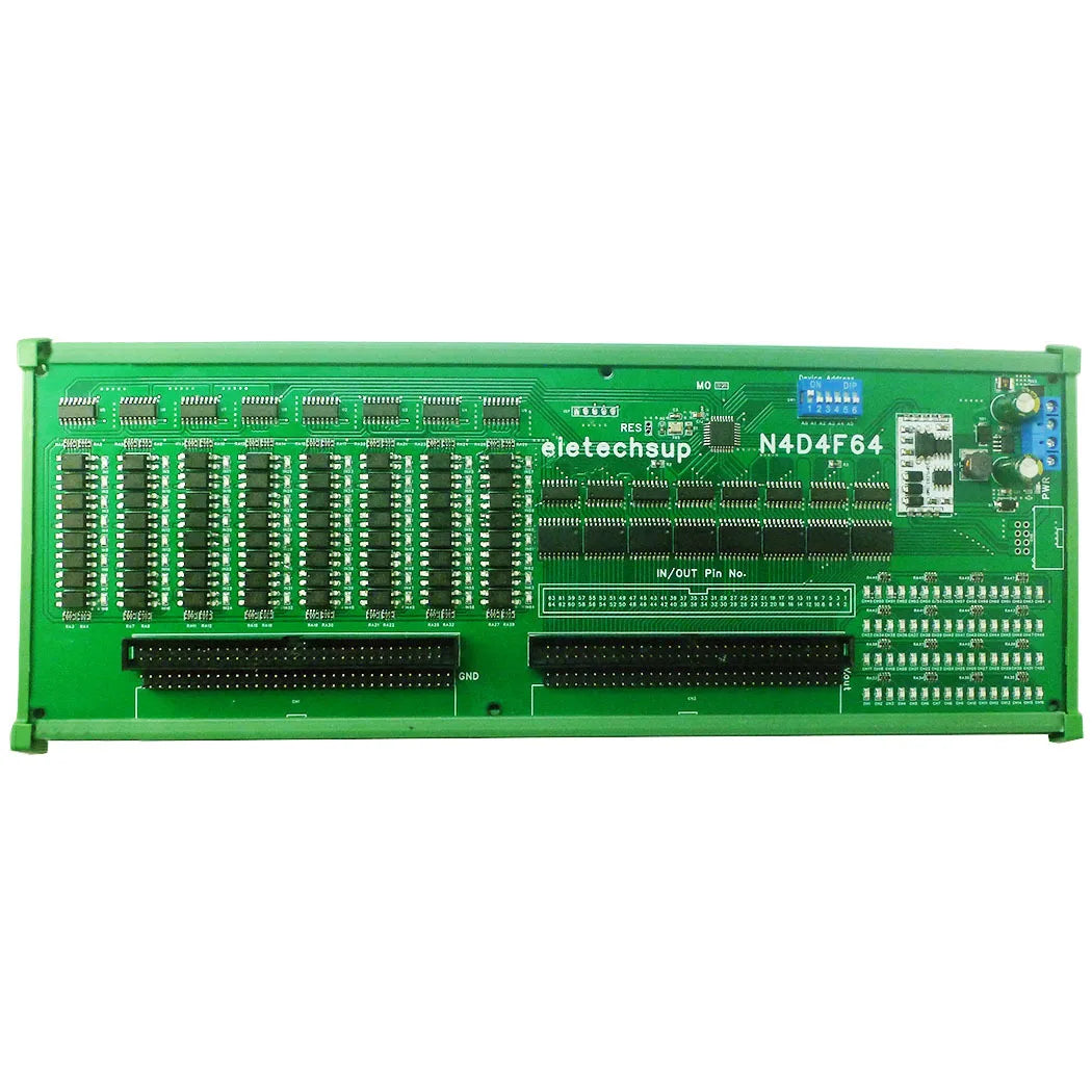 64DI-64DO 12V 24V RS485 Modbus RTU Isolate Communication PLC IO Expansion Board Digital Switch Quantity NPN Input Output Port Vue