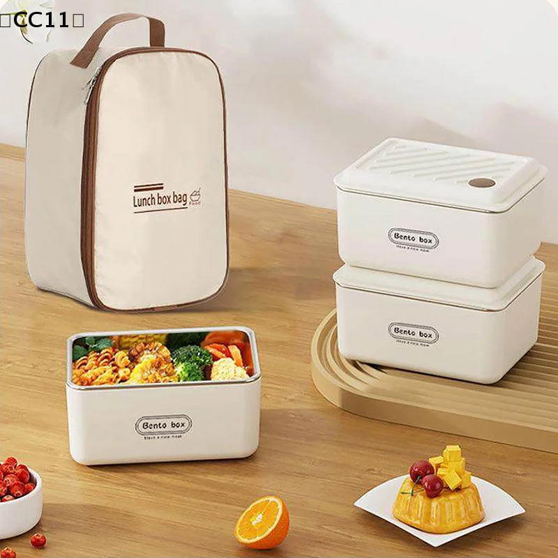 Stainless Steel Lunch Box Set With Bag Portable Sealed Insulated Lunch Box Multi-functional Bento Box〔CC11〕 Vue